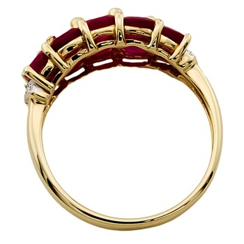 9ct gold Ruby / Diamond Cluster Ring size P